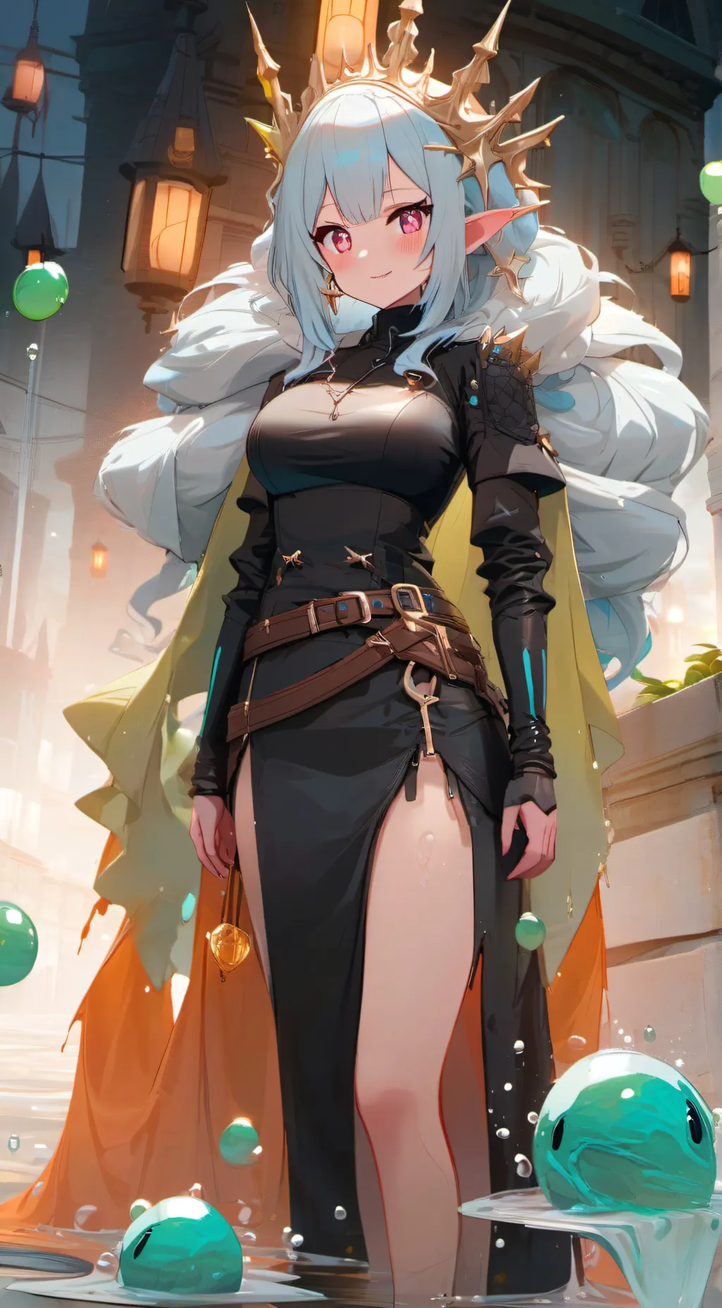 ai character: blue slime queen background