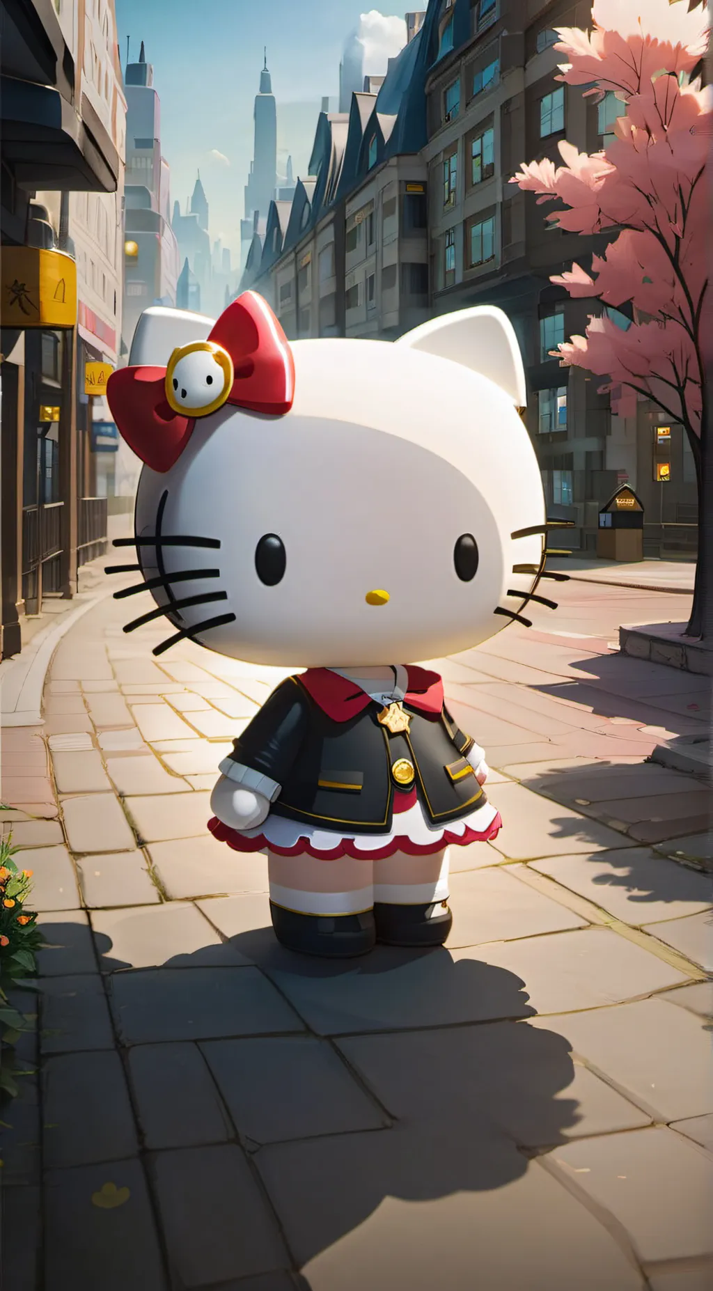 ai character: Hello kitty!  background
