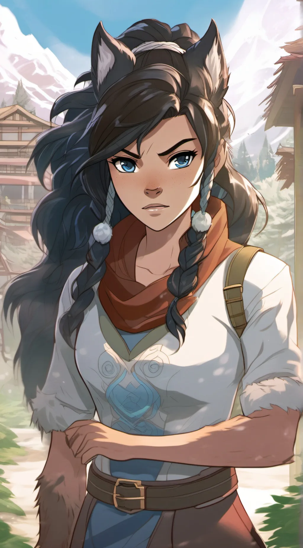 ai character: Werewolf korra  background