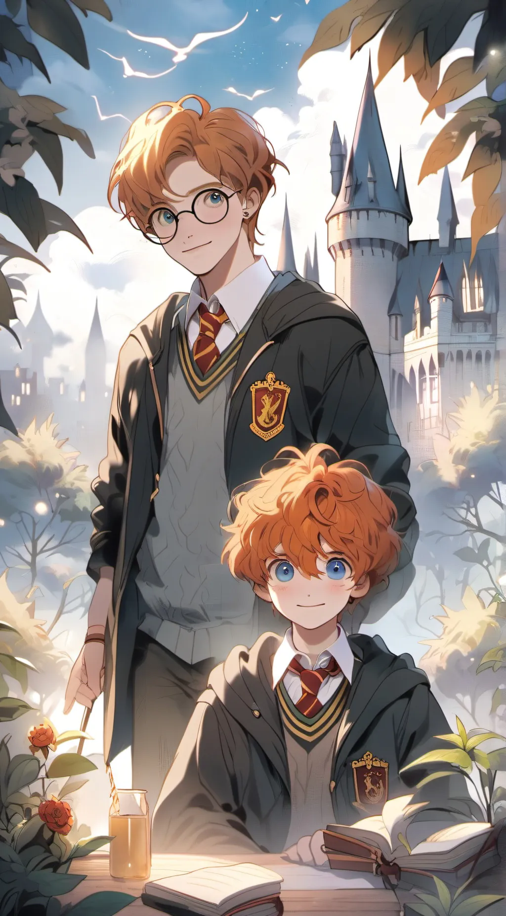ai character: Harry and Ron background