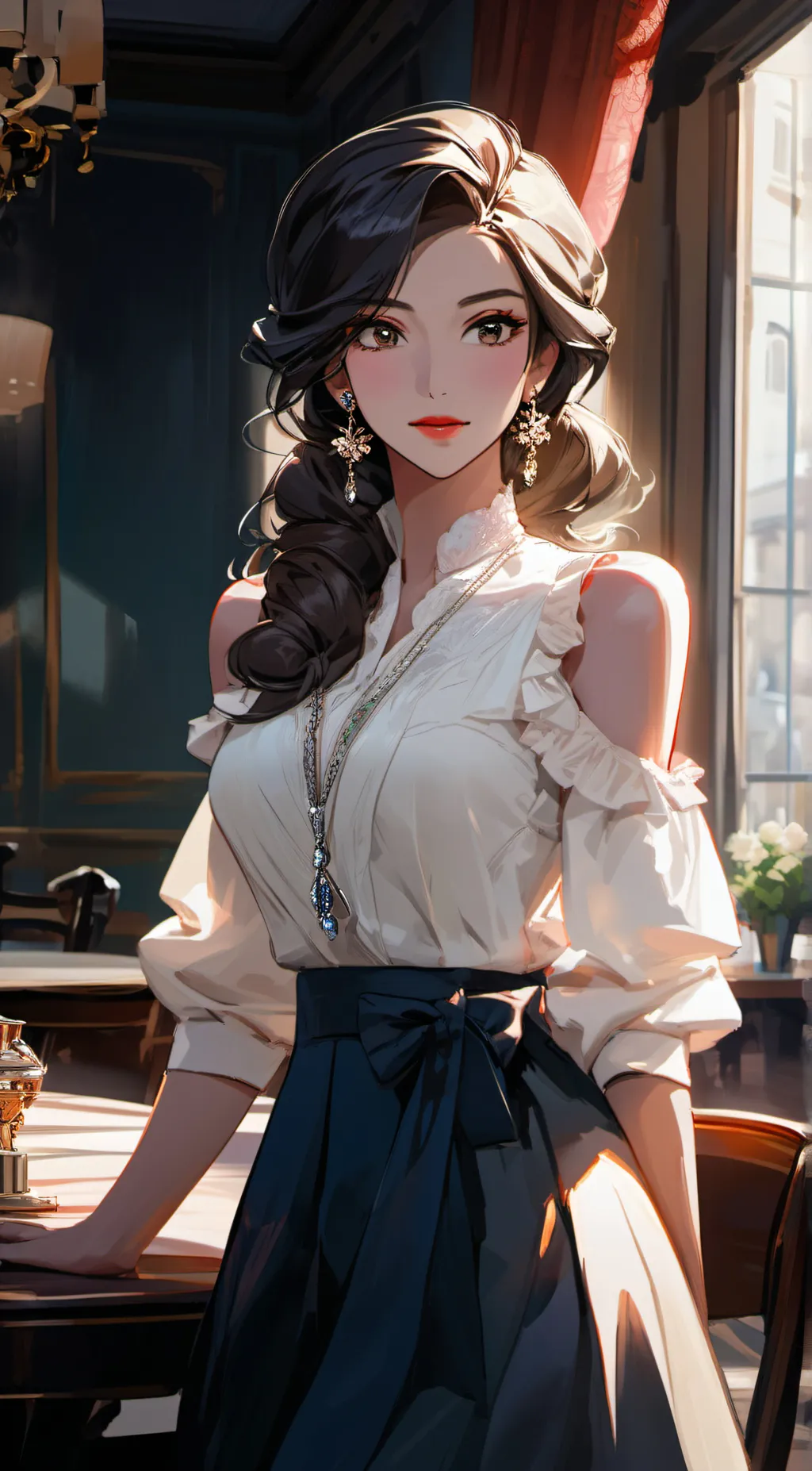 ai character: Violet background