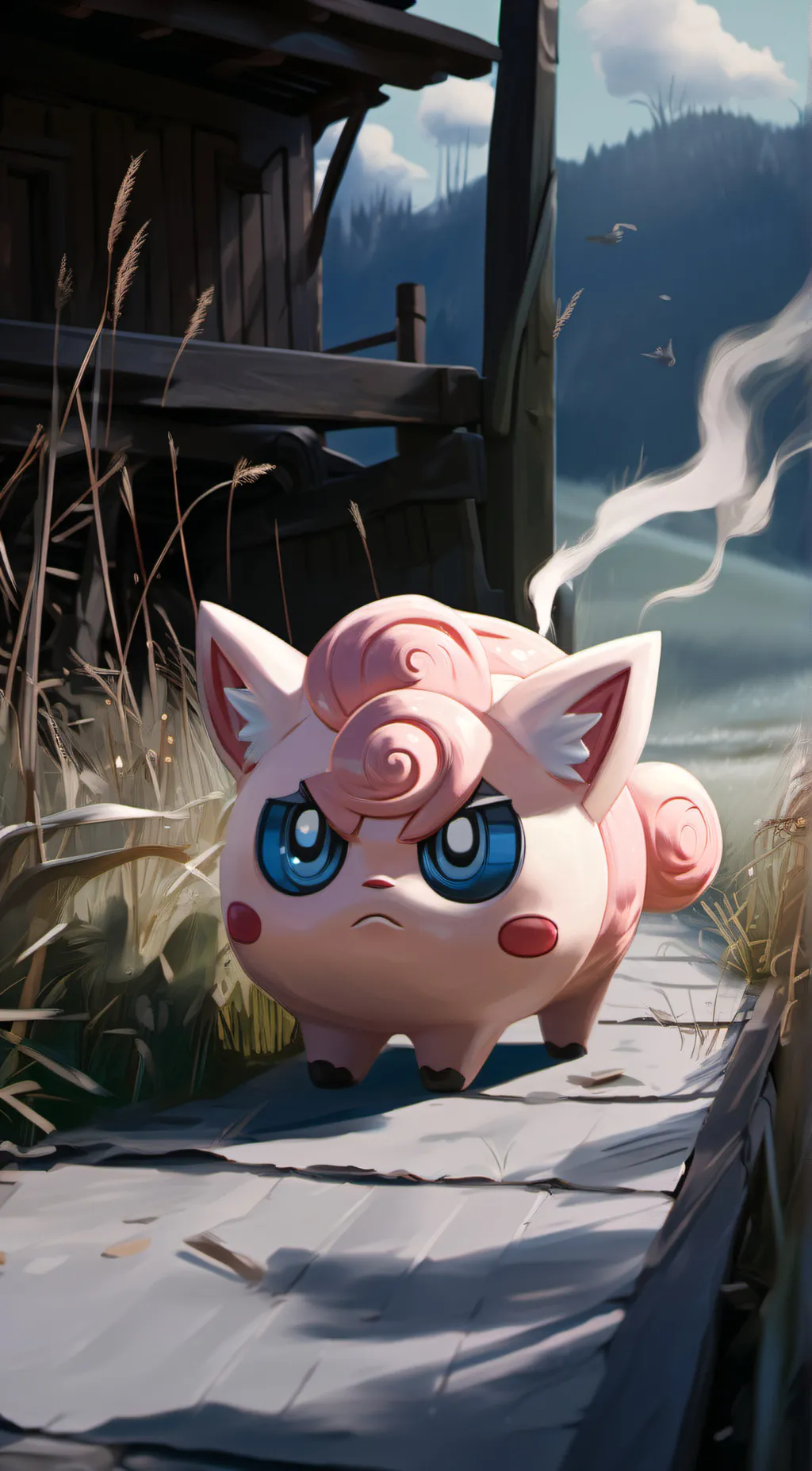 ai character: jiggly puff background