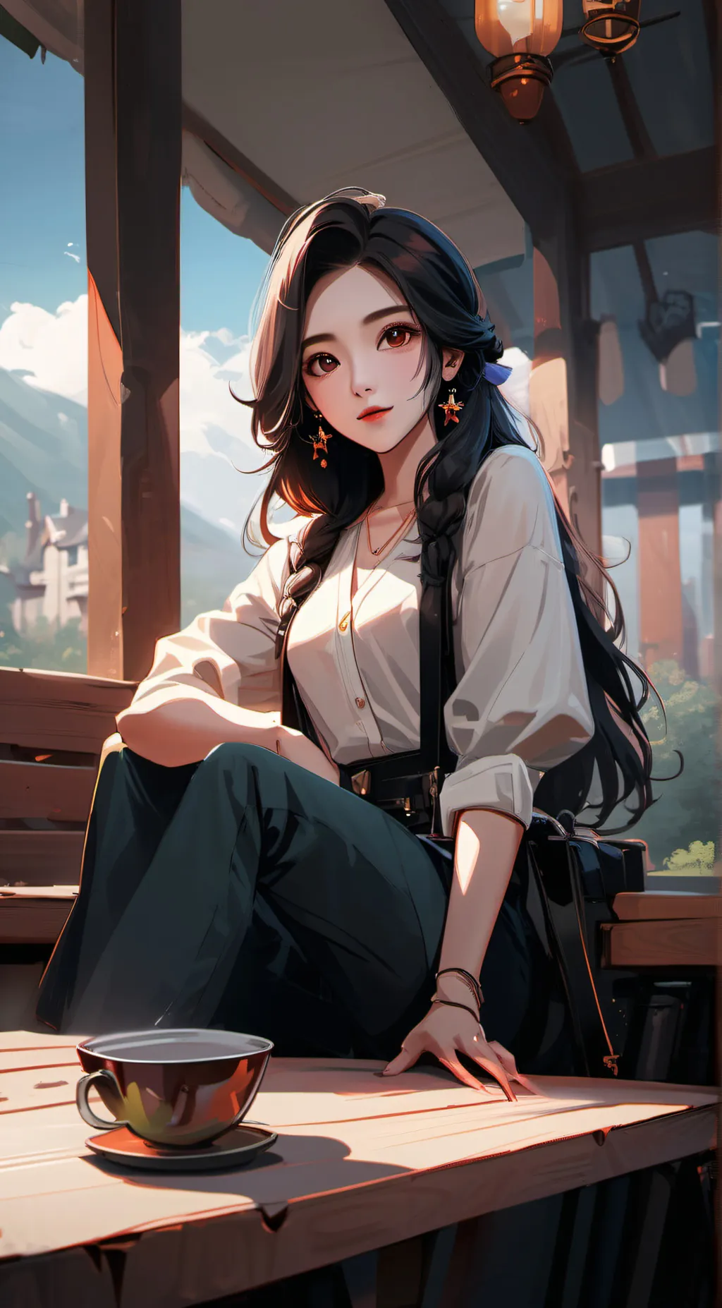 ai character: Akari ❤️  background