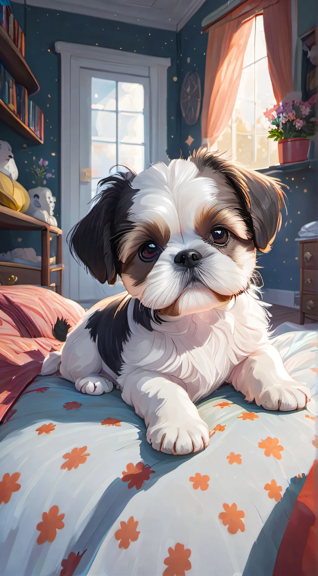 ai character: a puppy background