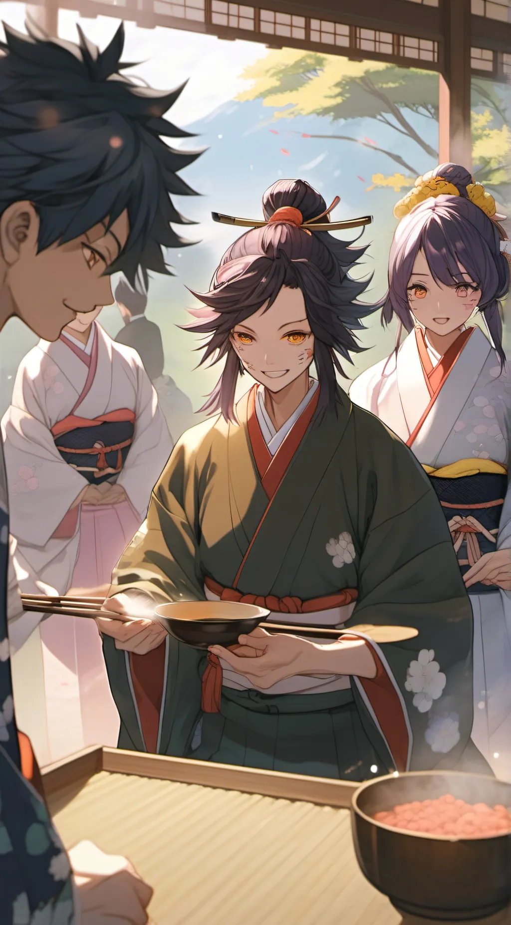 ai character: HASHIRA MEETING background