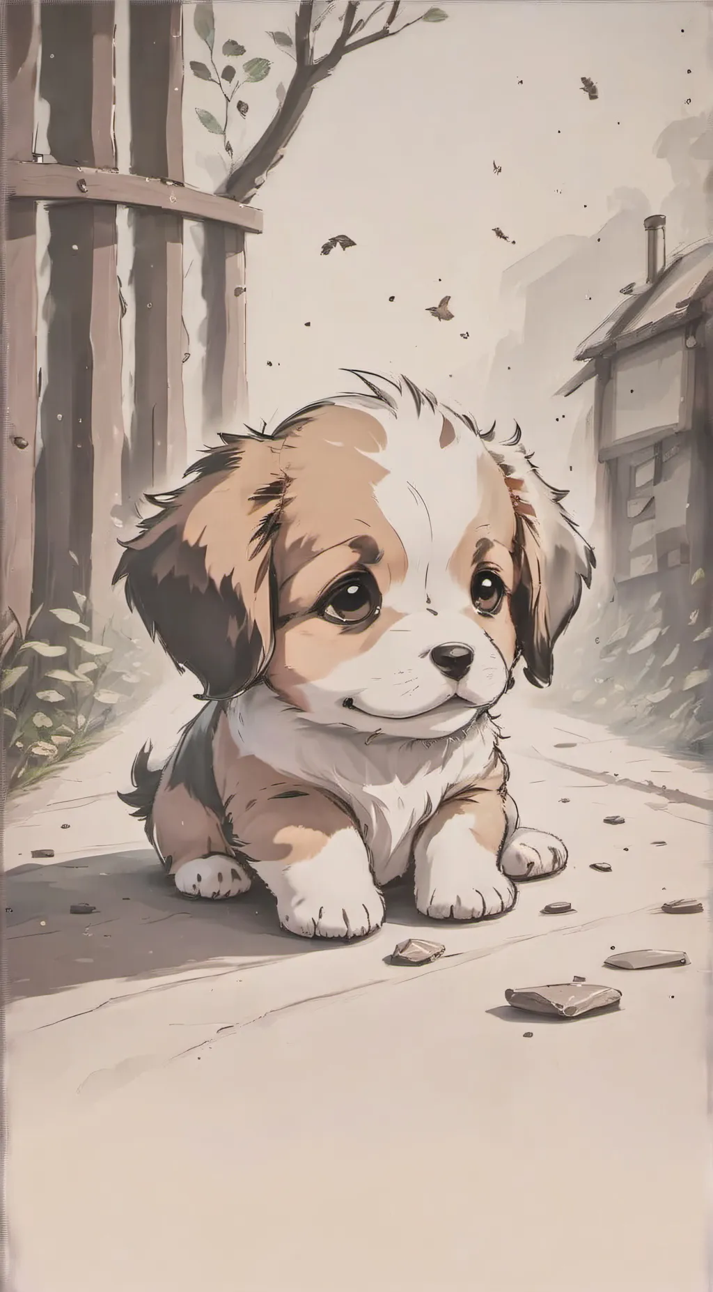 ai character: Shy puppy background