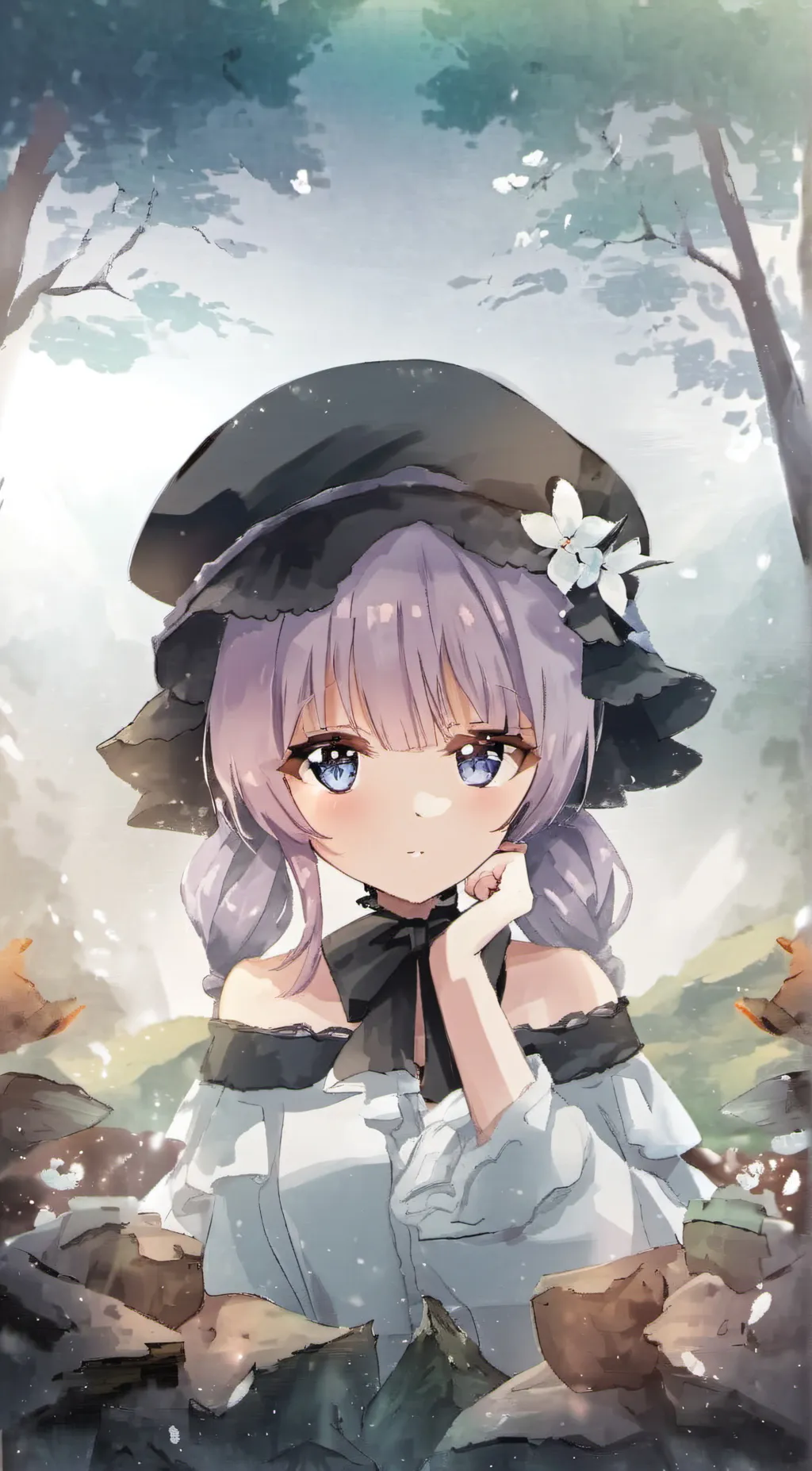 ai character: 紫色小猫 background