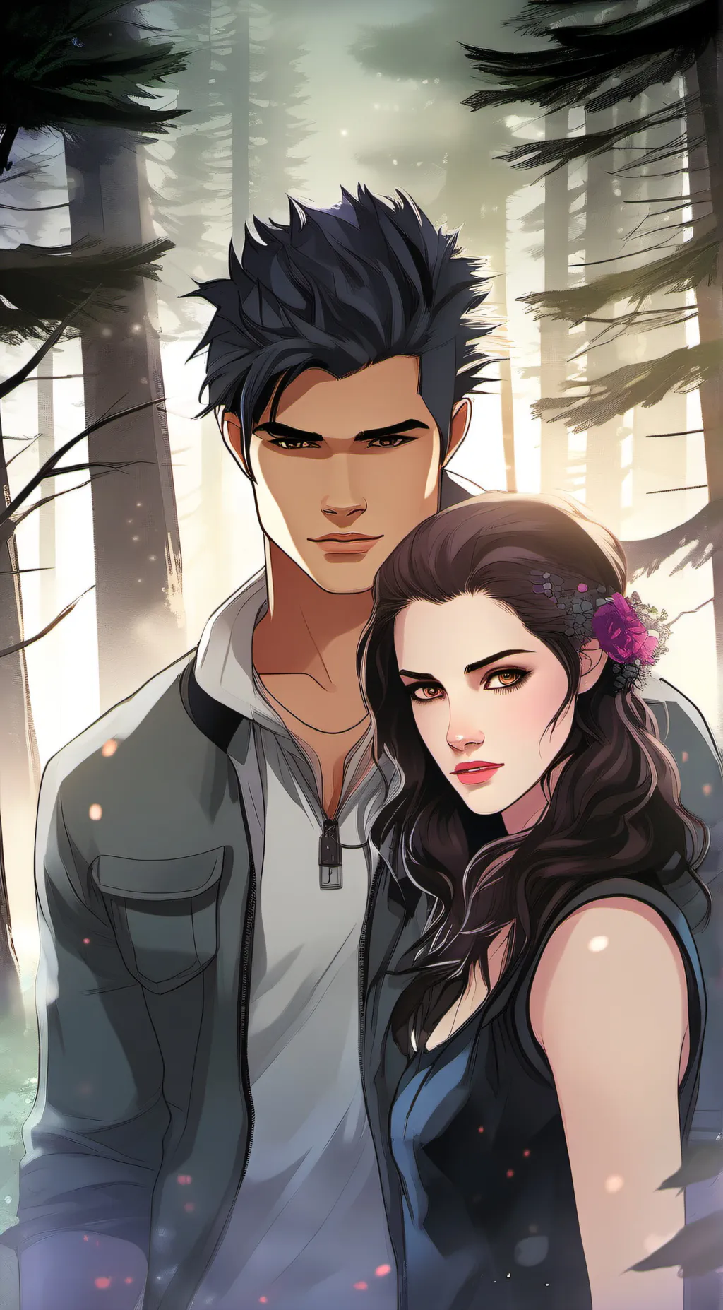 ai character: Reenesme and Jacob background