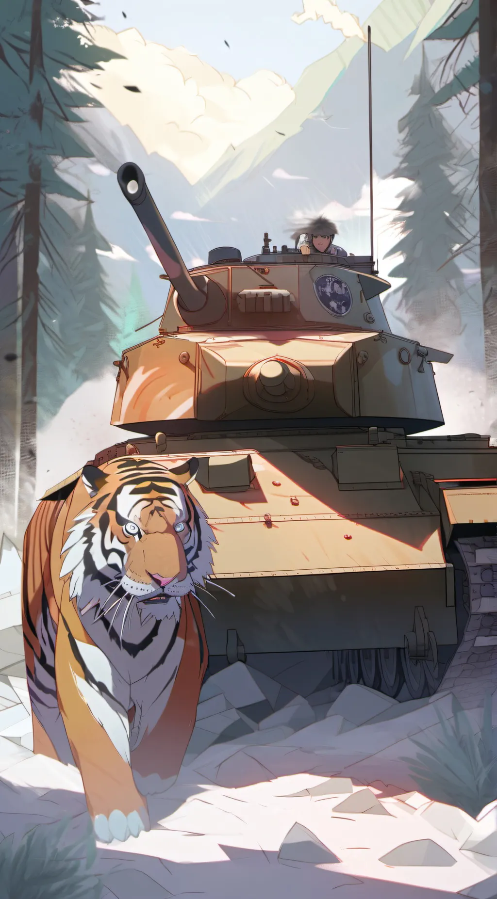 ai character: tiger tank background