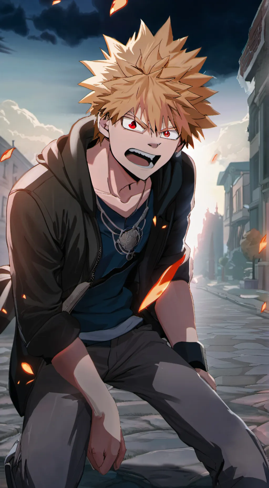 ai character: bakugo  background