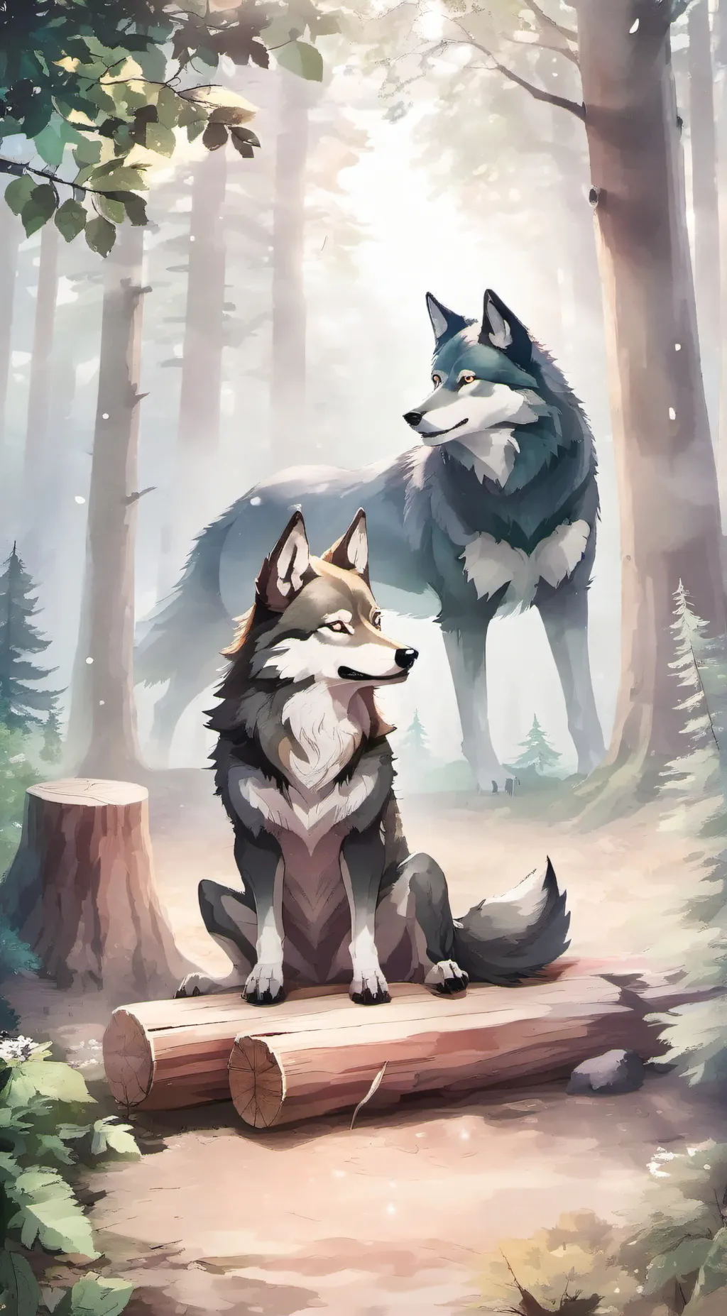 ai character: family wolf background