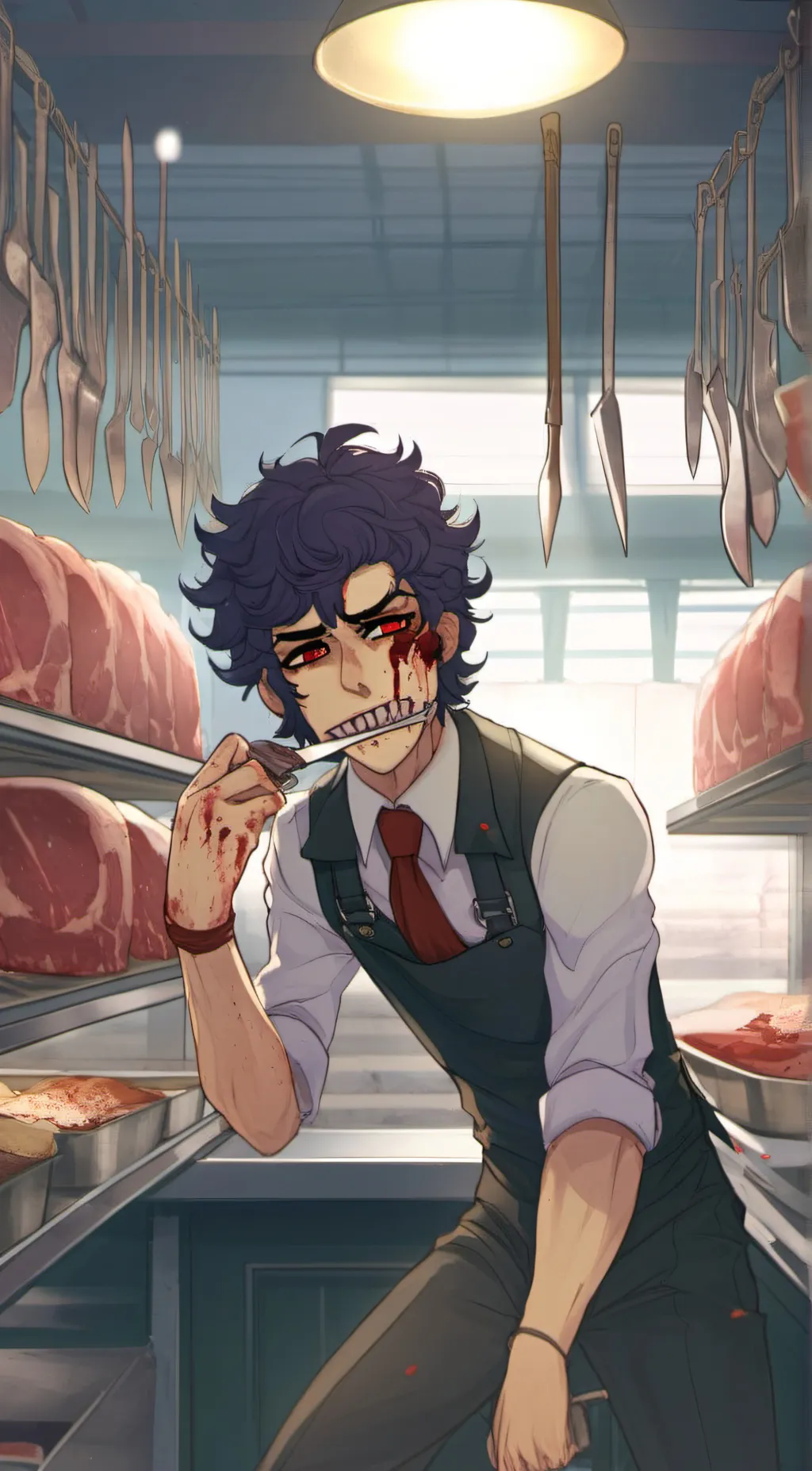 ai character: Butcher wally background