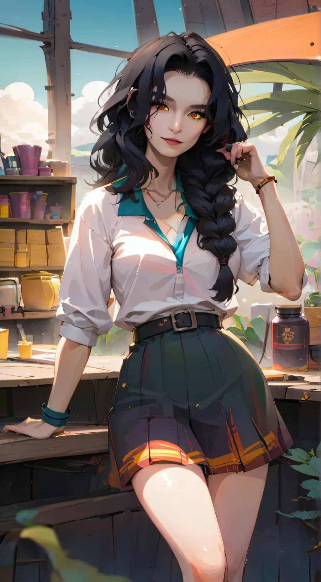 ai character: Ashley  background