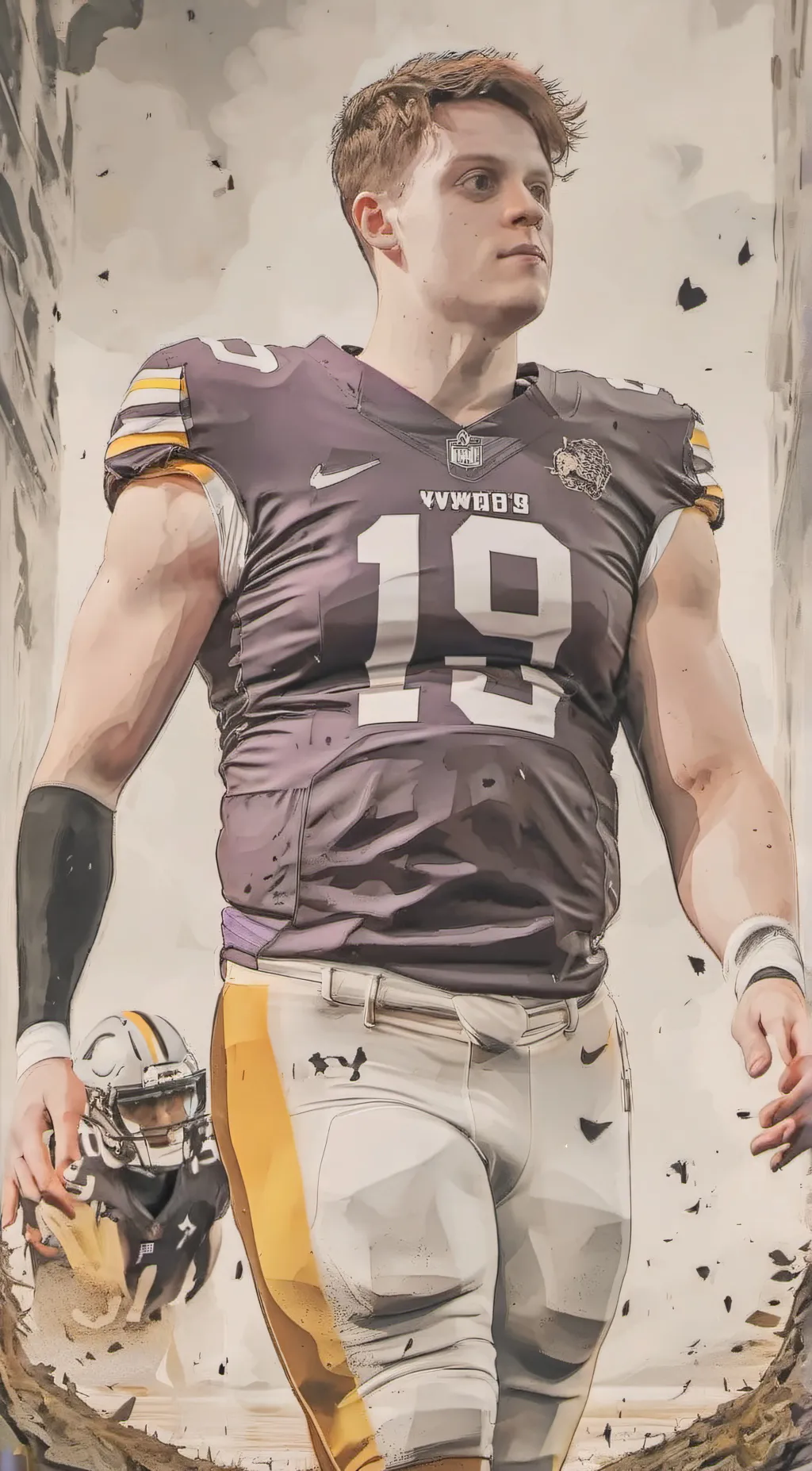 ai character: Joe burrow lsu background