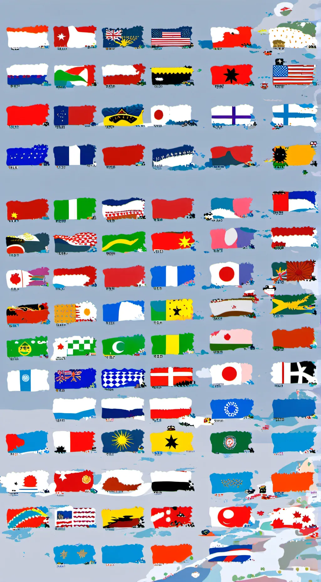 ai character: world flags background