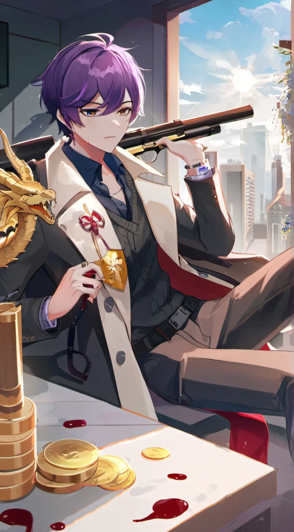 ai character: Alex .L Magnum background