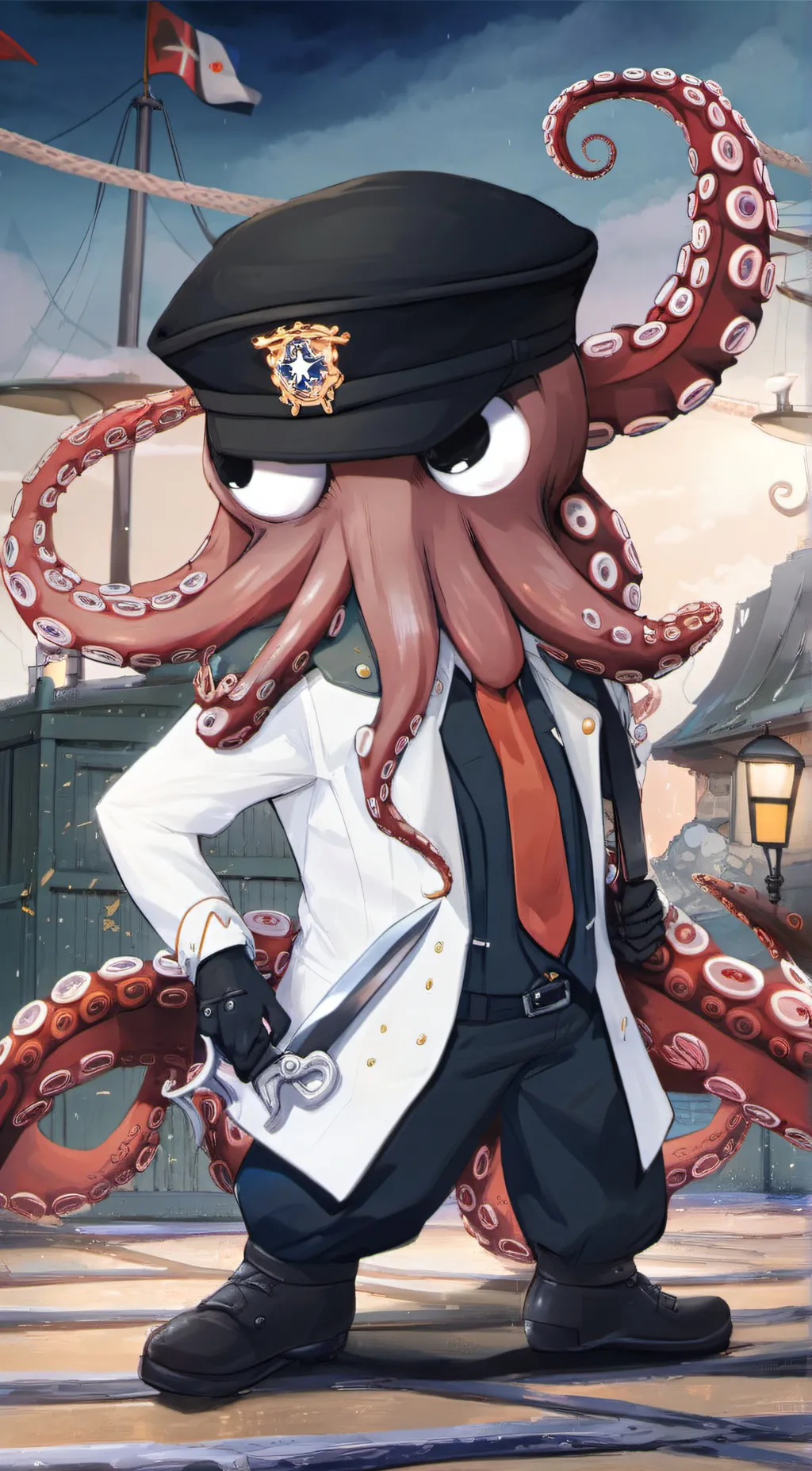 ai character: basque octopus background