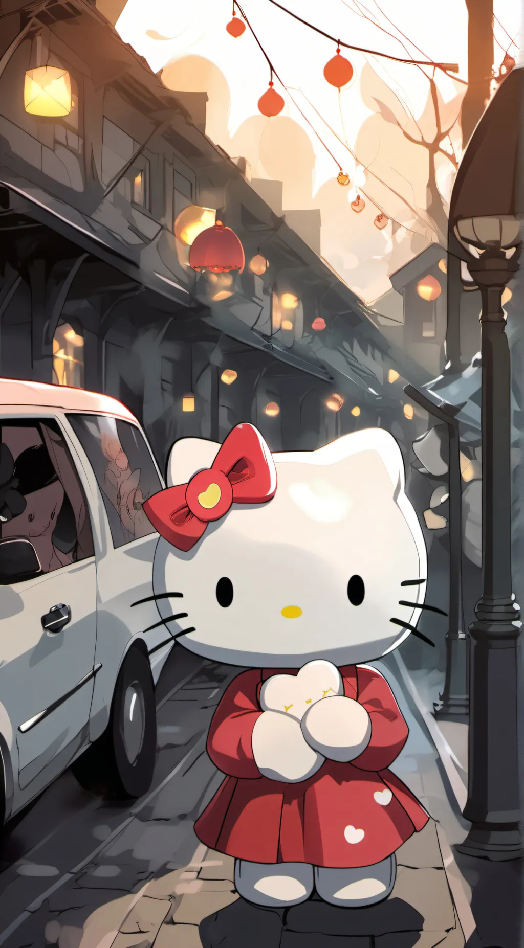 ai character: Hello Kitty background
