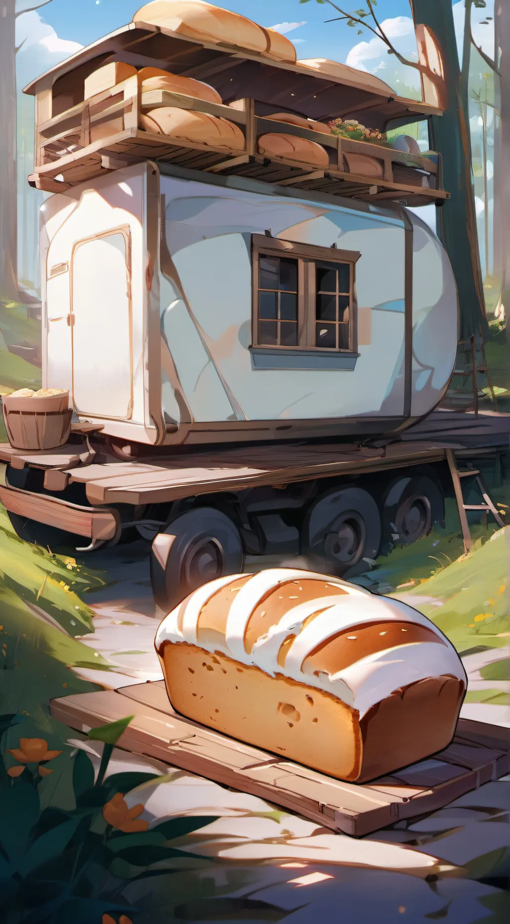 ai character: bread background