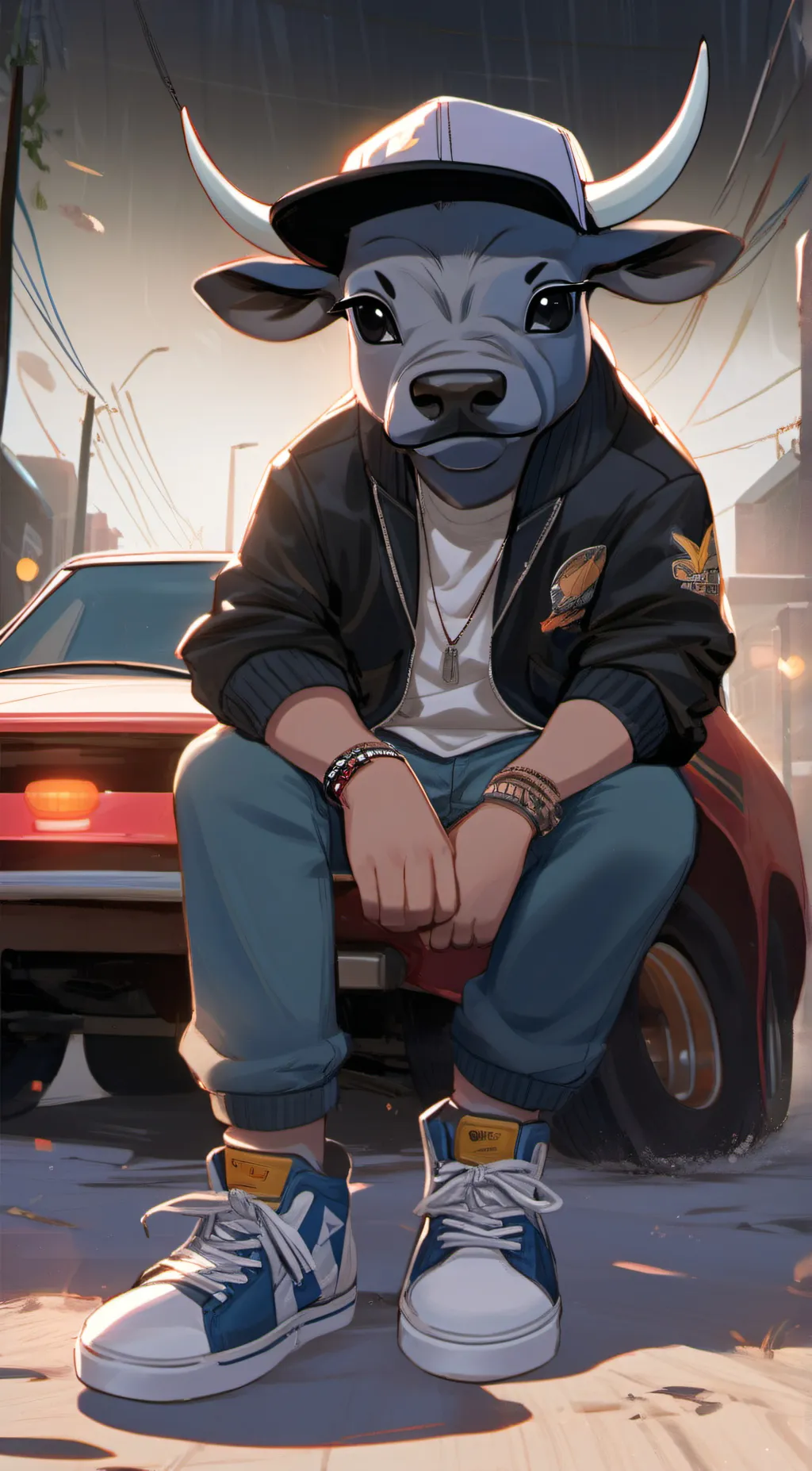 ai character: Bully bull 🐂 background
