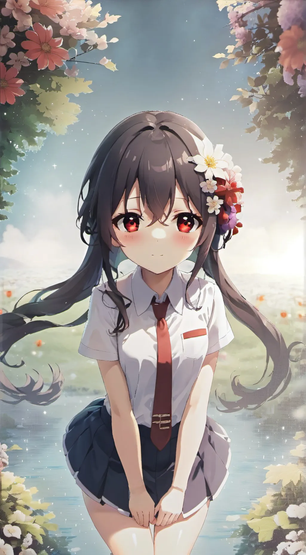 ai character: Mya heart background