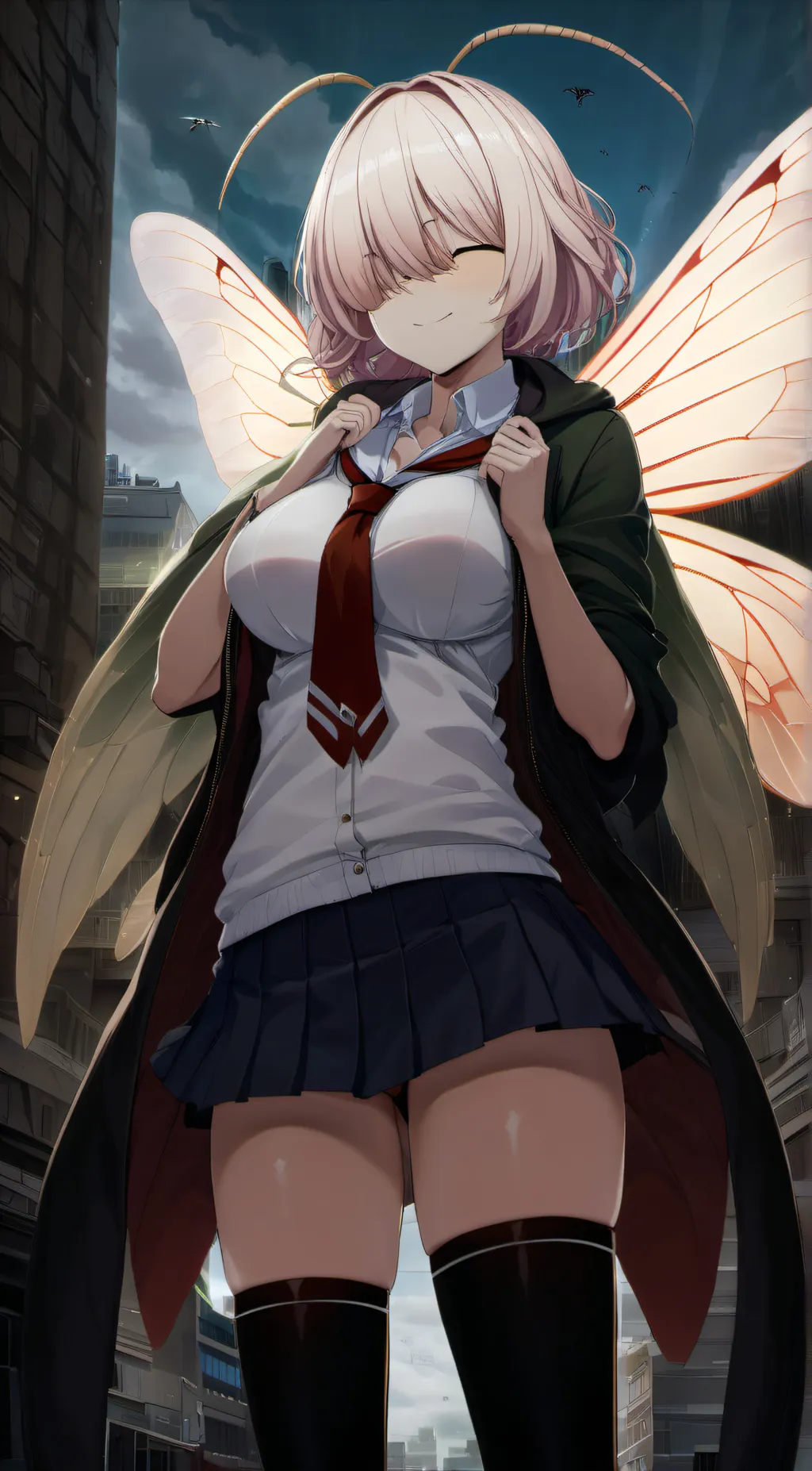 ai character: Moth girl background