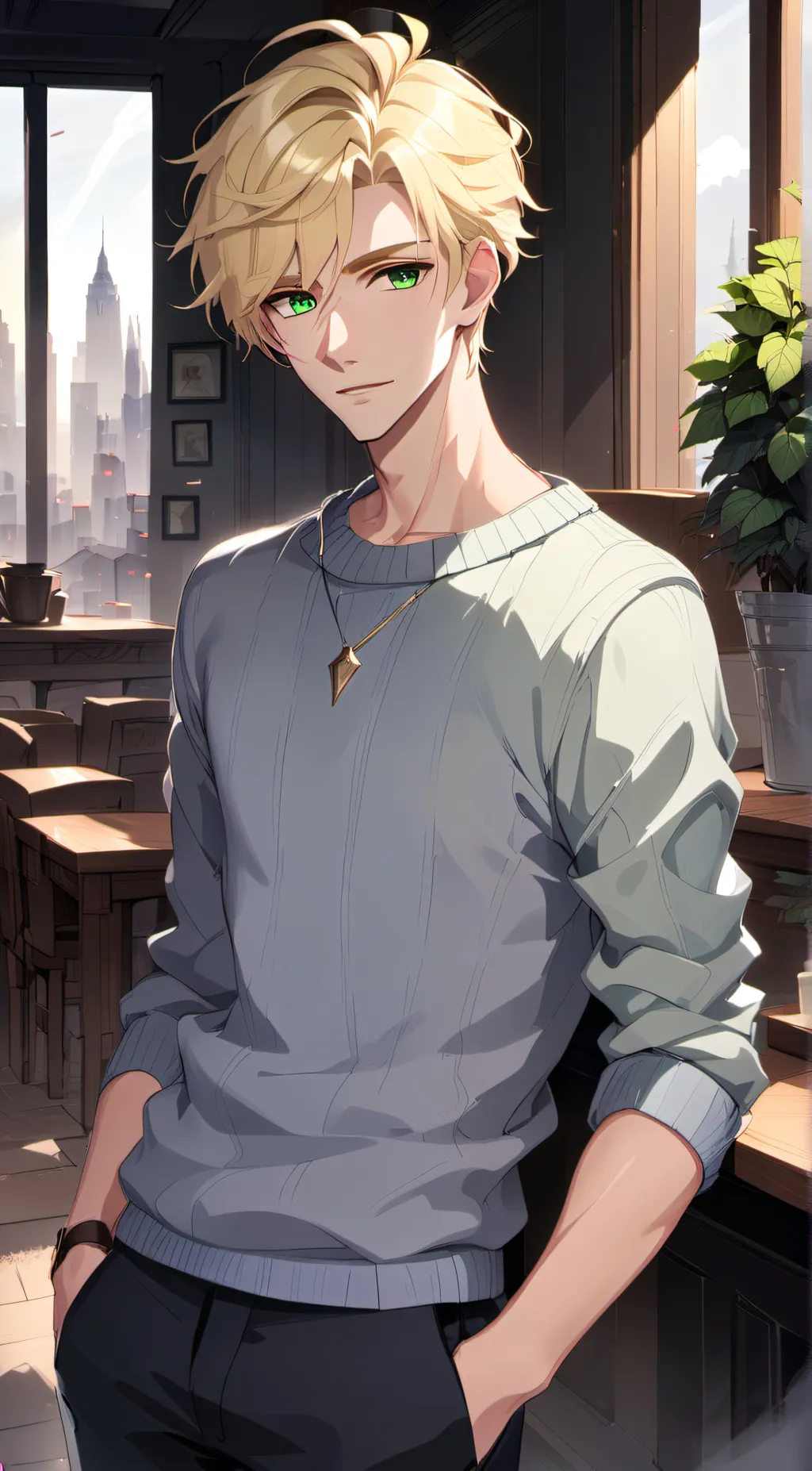 ai character: Adrien  background