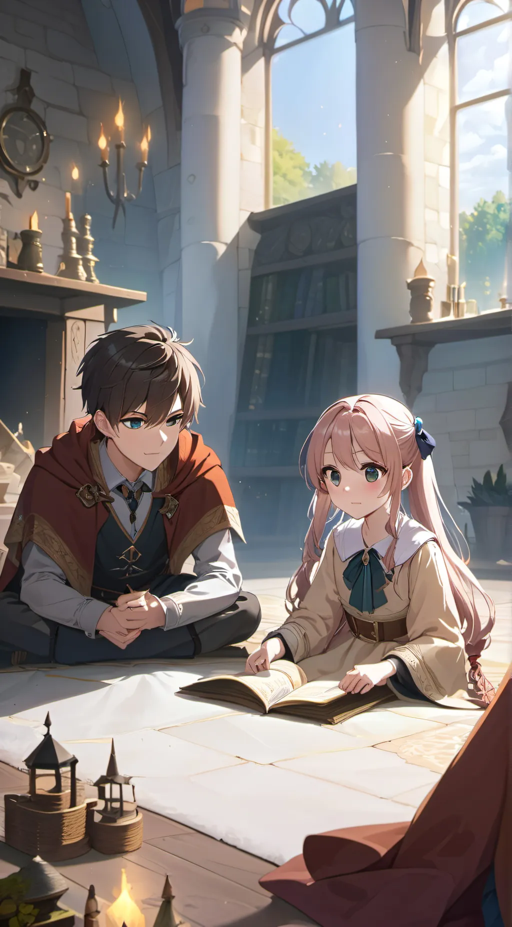 ai character: Light and Geode background