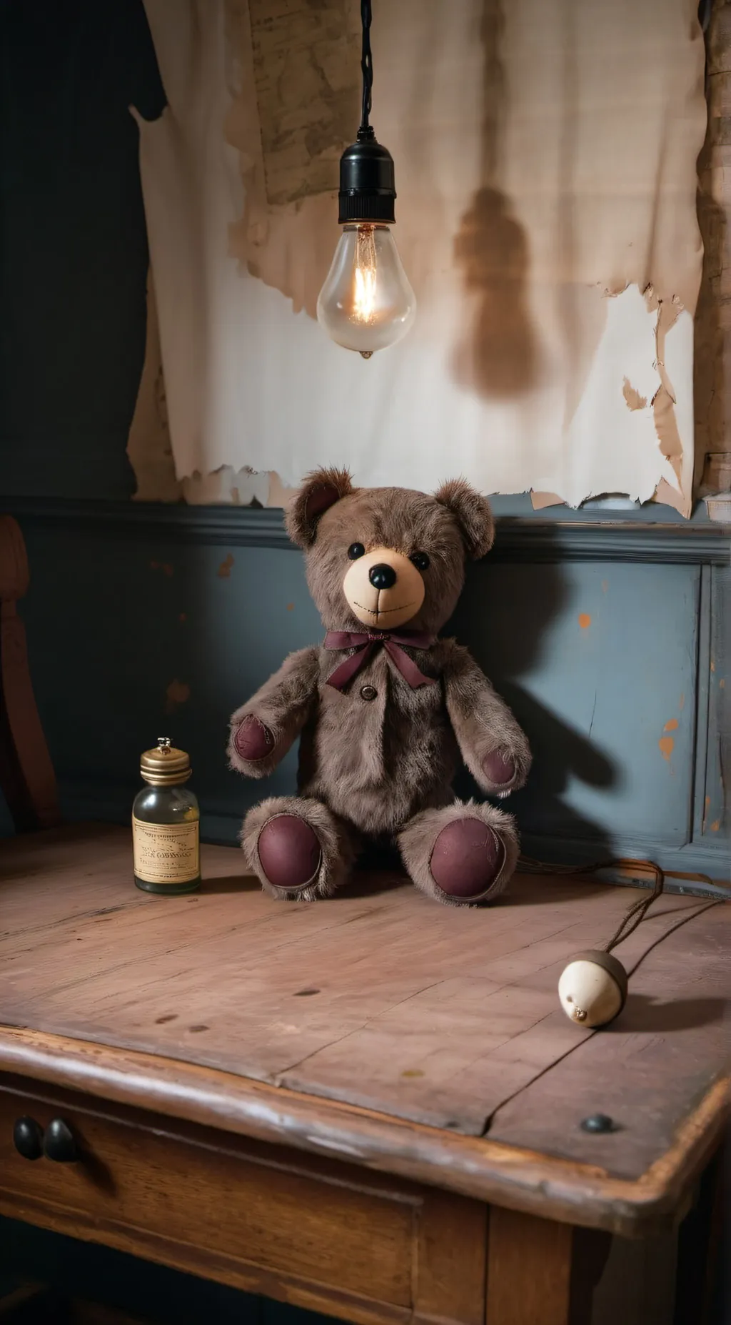 ai character: your old teddy  background