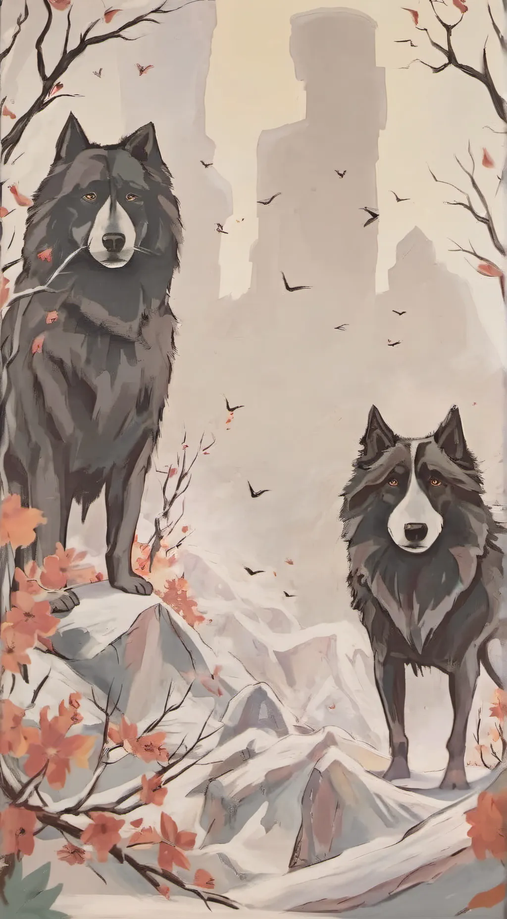 ai character: shadow and storm background