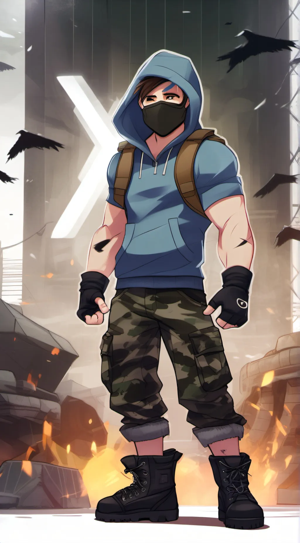 ai character: Stichface background