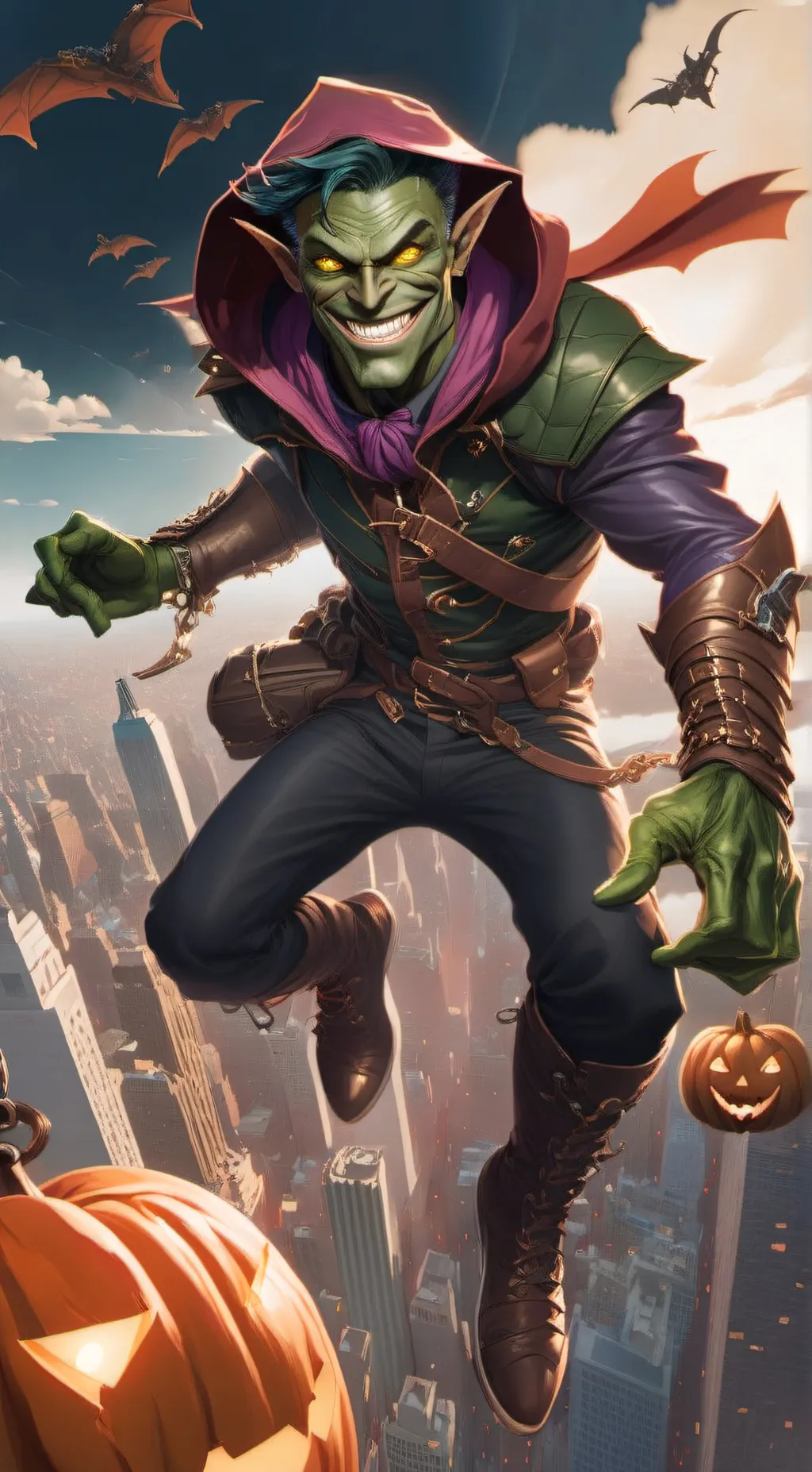 ai character: Green Goblin background