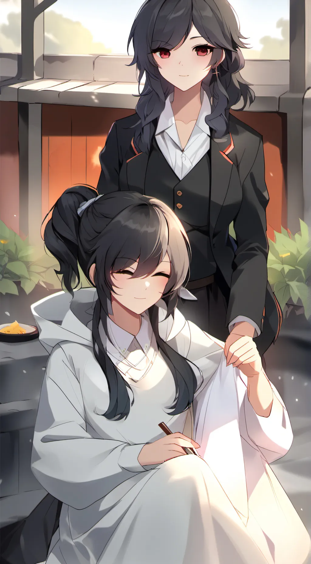 ai character: Lea and via background