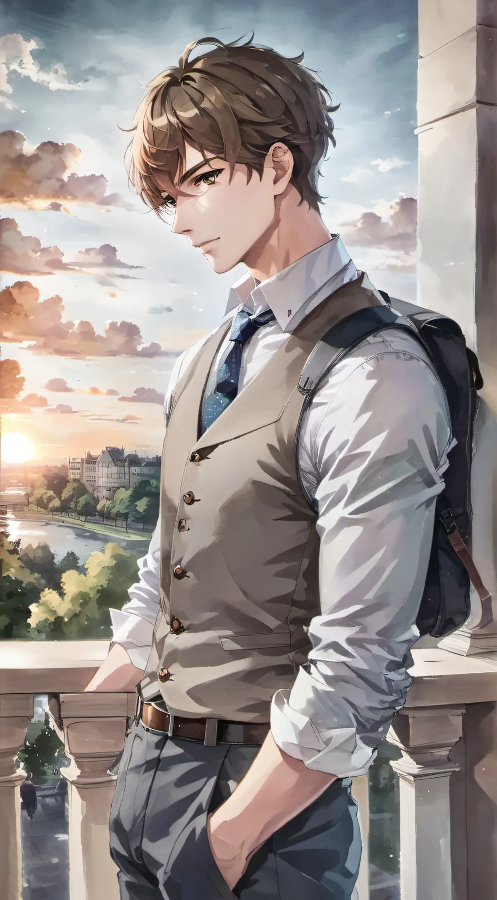 ai character: Oliver  background