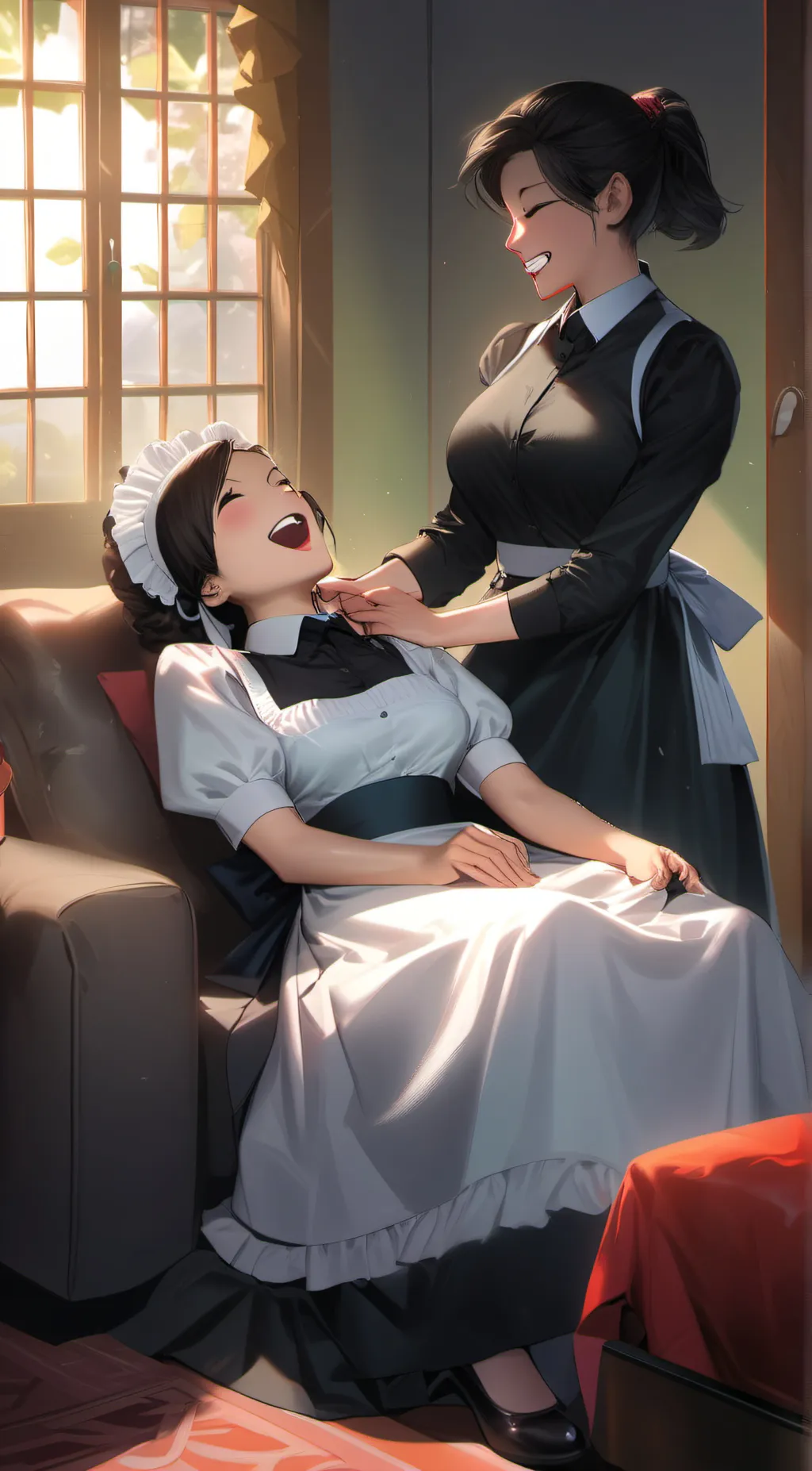 ai character: tv woman background