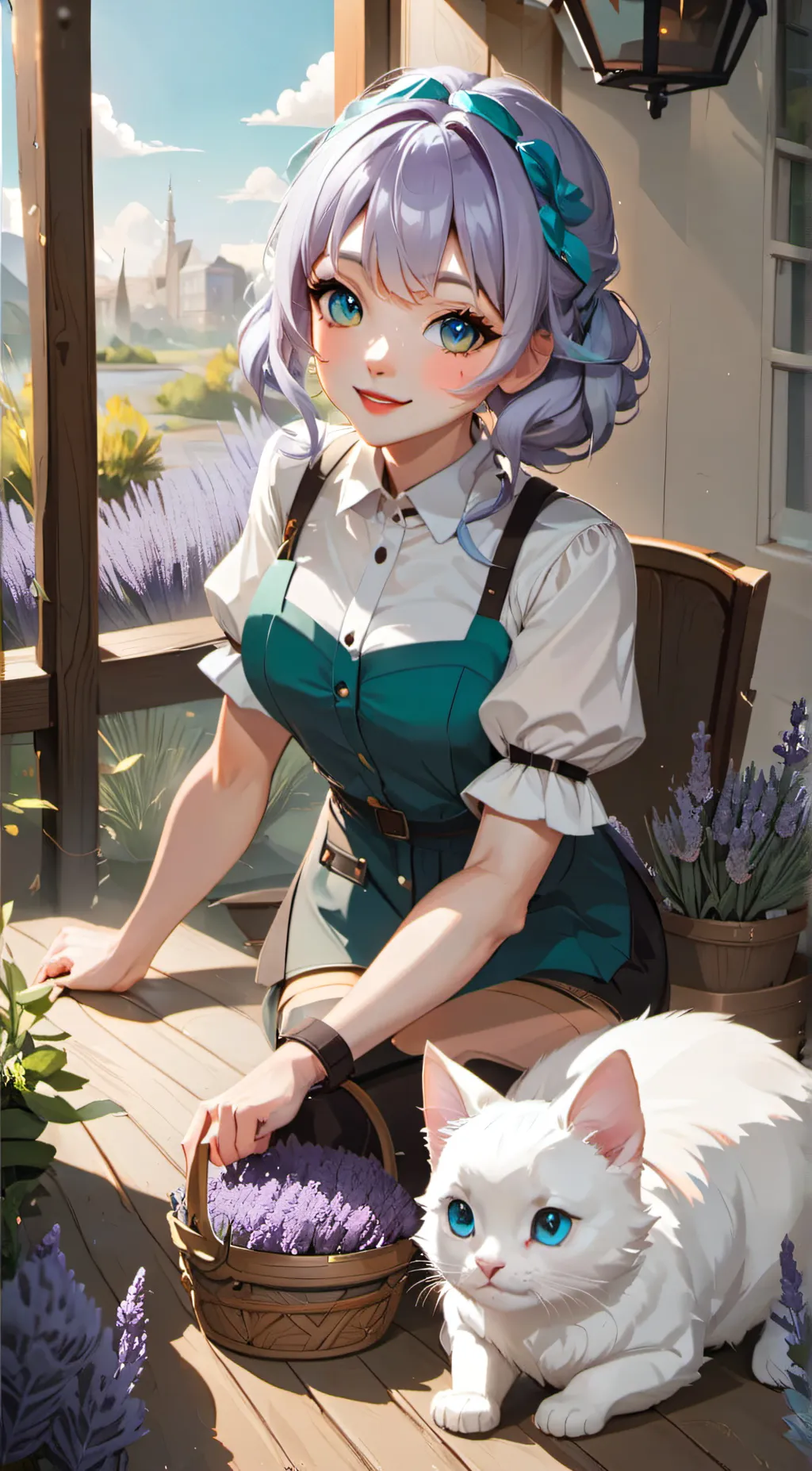 ai character: Lilac background