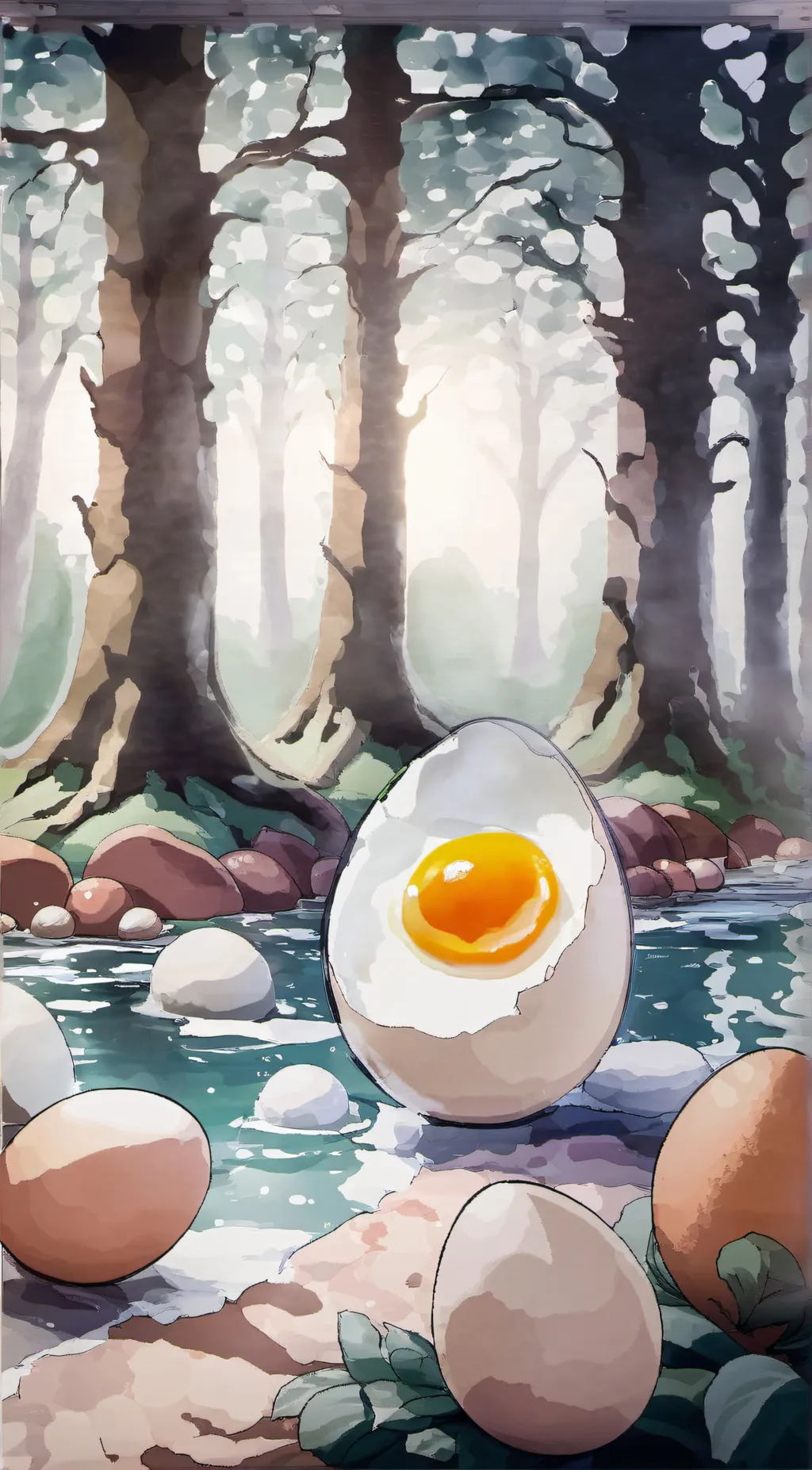 ai character: egg background