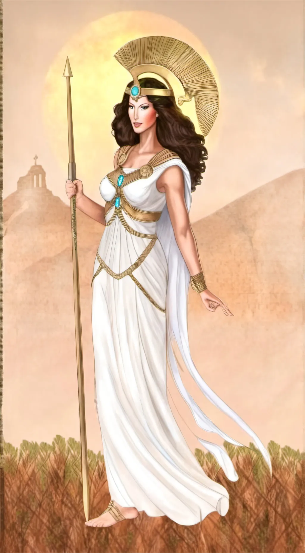 ai character: Athena  background
