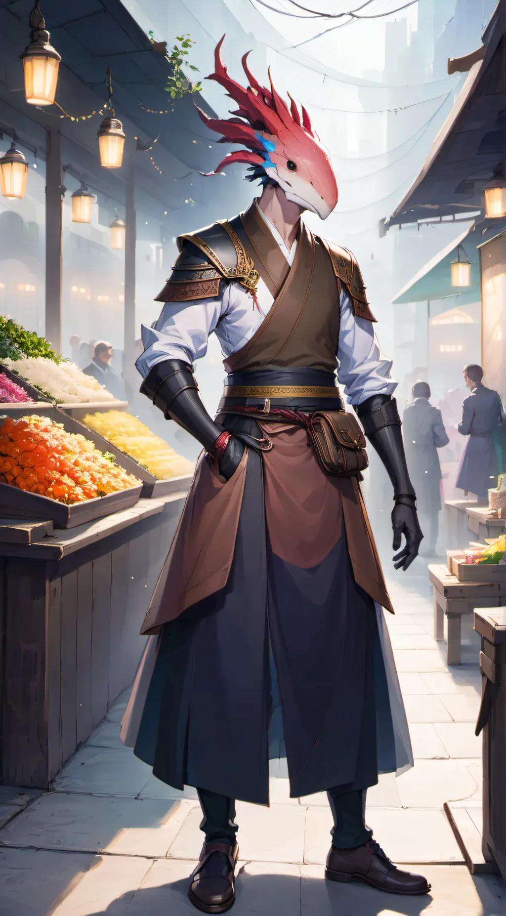 ai character: axolotl human background