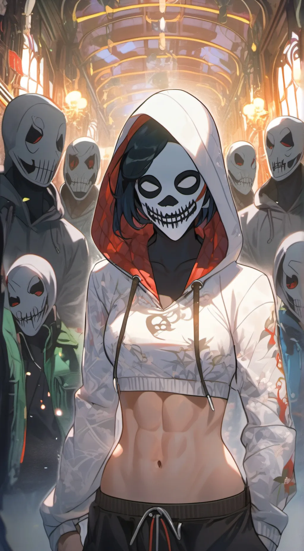 ai character: Ash (ghost Face) background