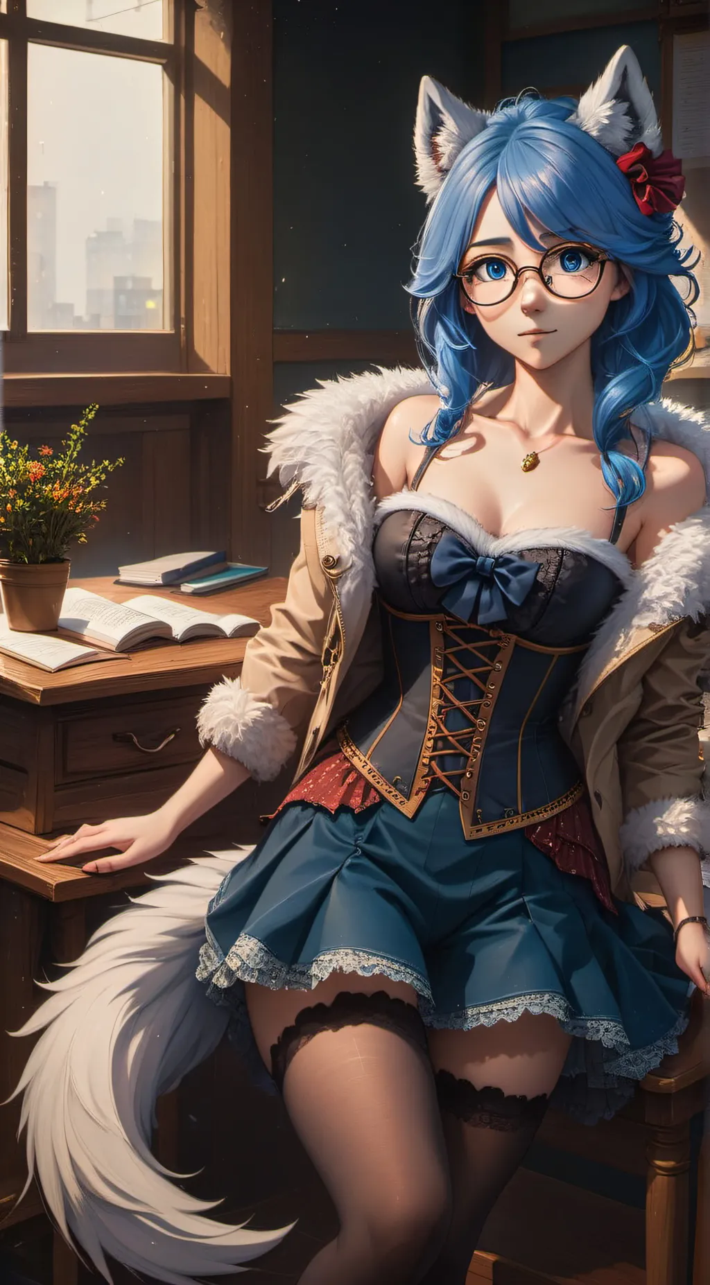 ai character: Azure background