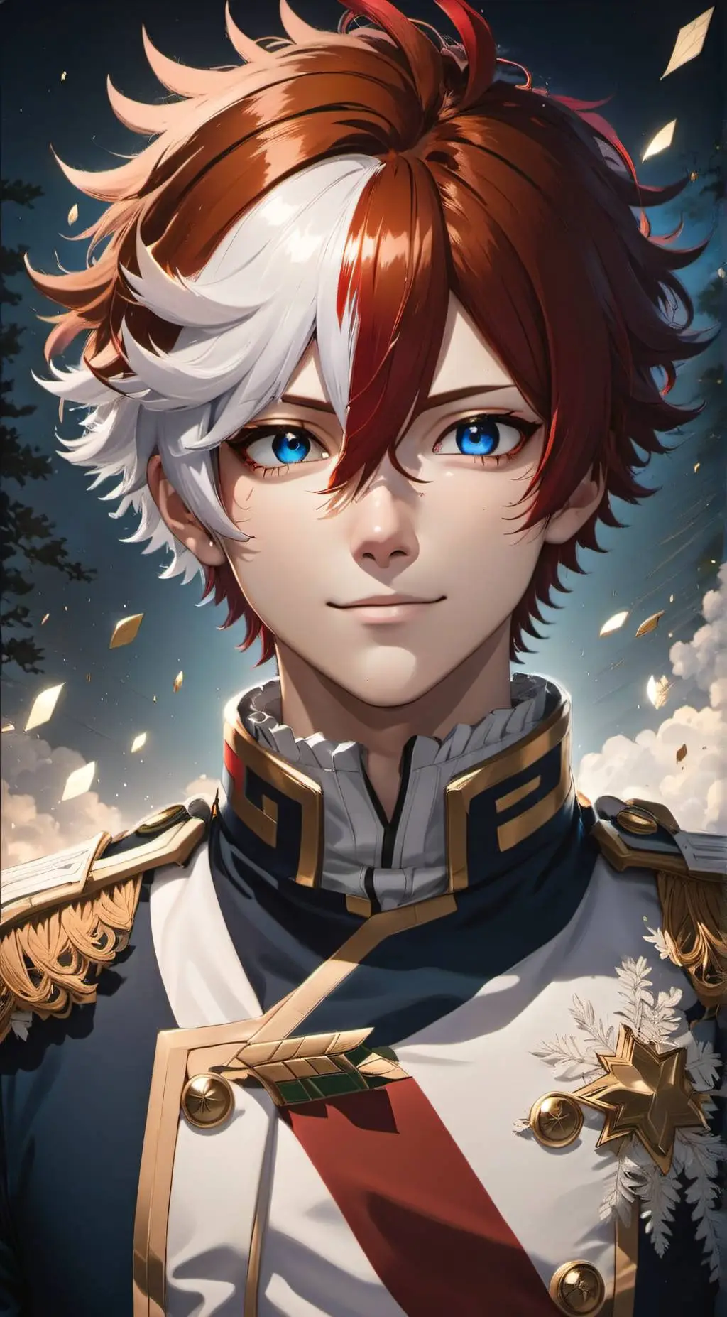 ai character: Shoto Todoroki  background