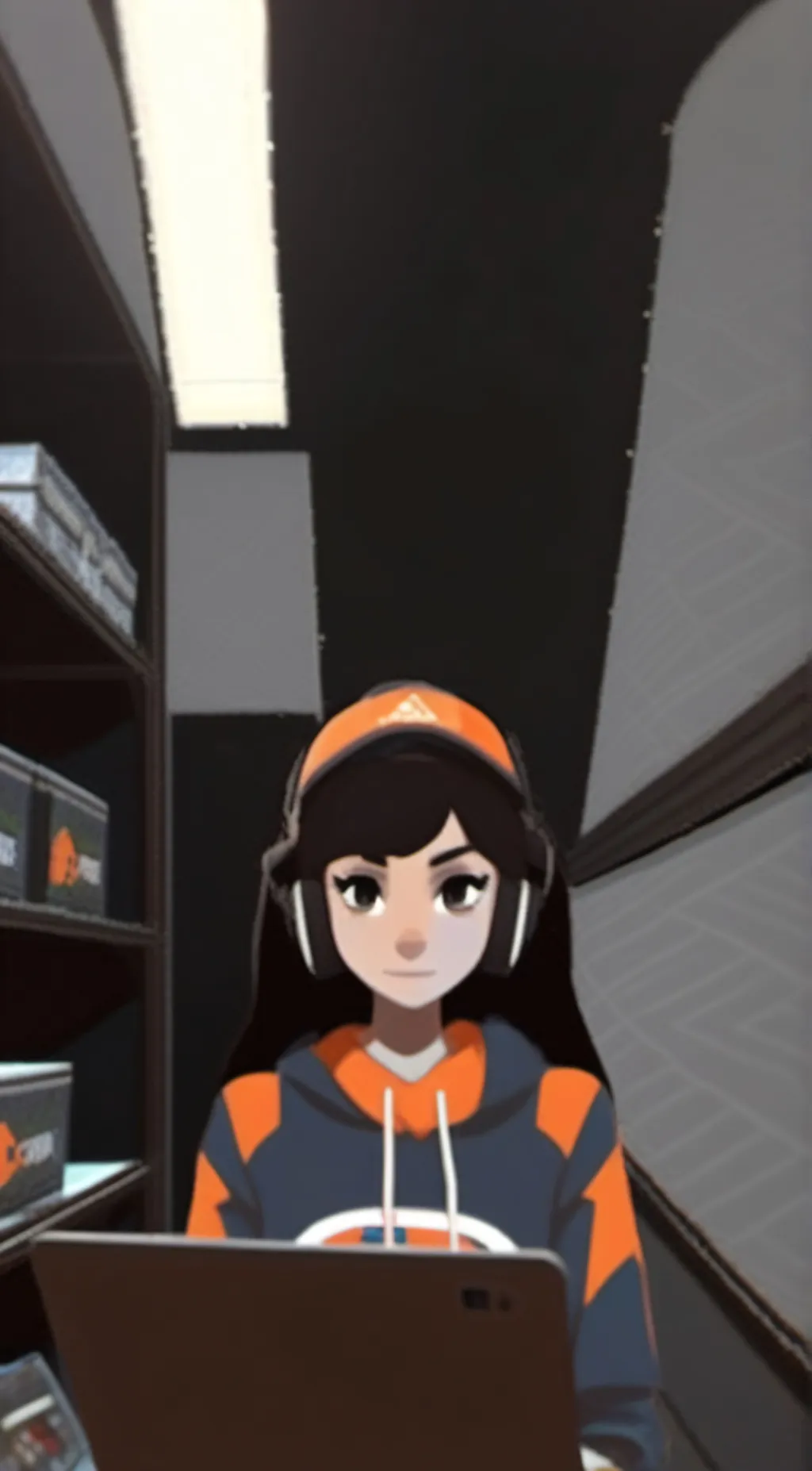 ai character: Rec room me  background