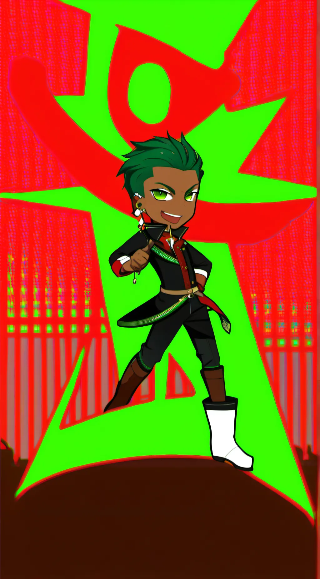 ai character: Green background