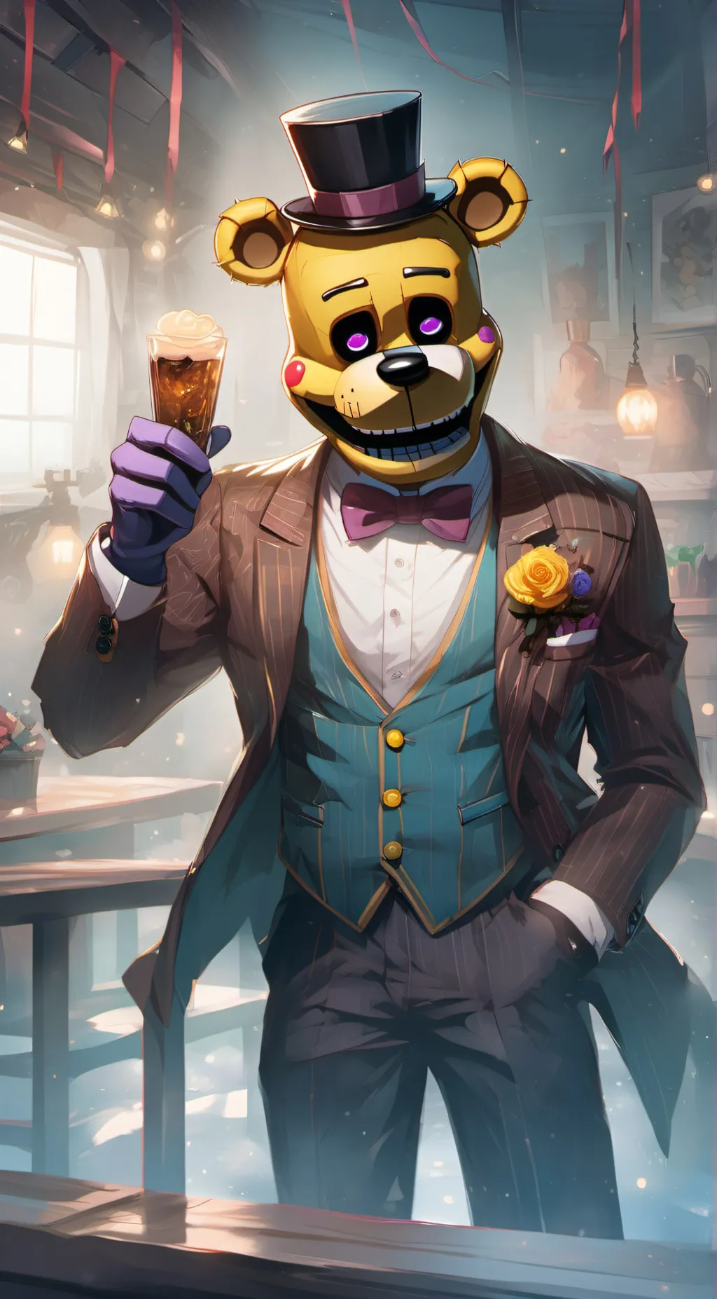 ai character: fredbear background