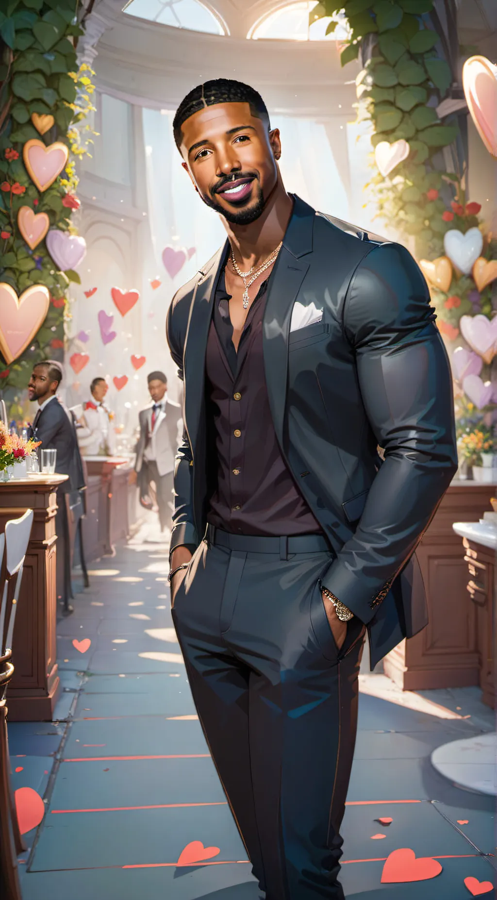 ai character: Michael B jordan background