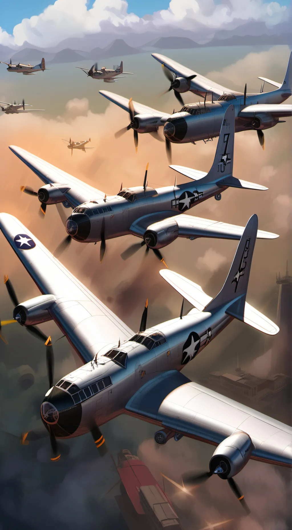 ai character: B-29 fleet background