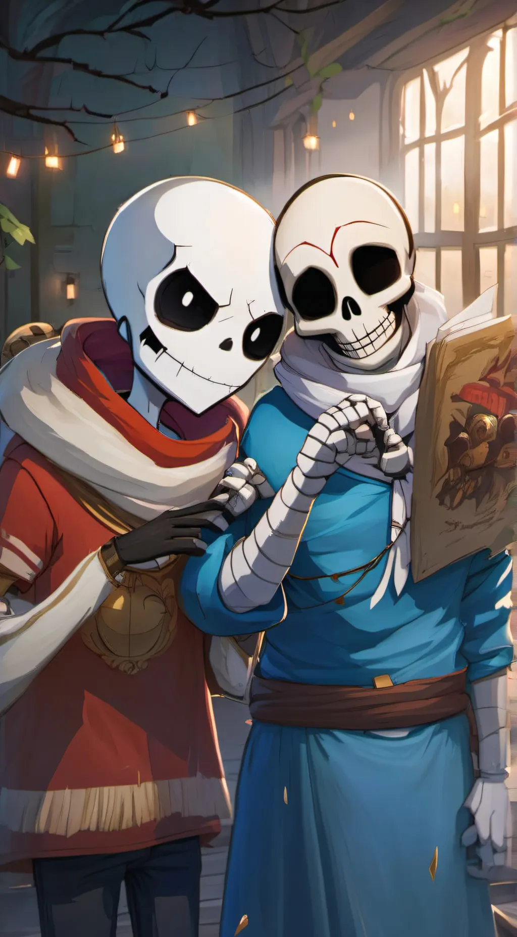 ai character: sans and Papirus background