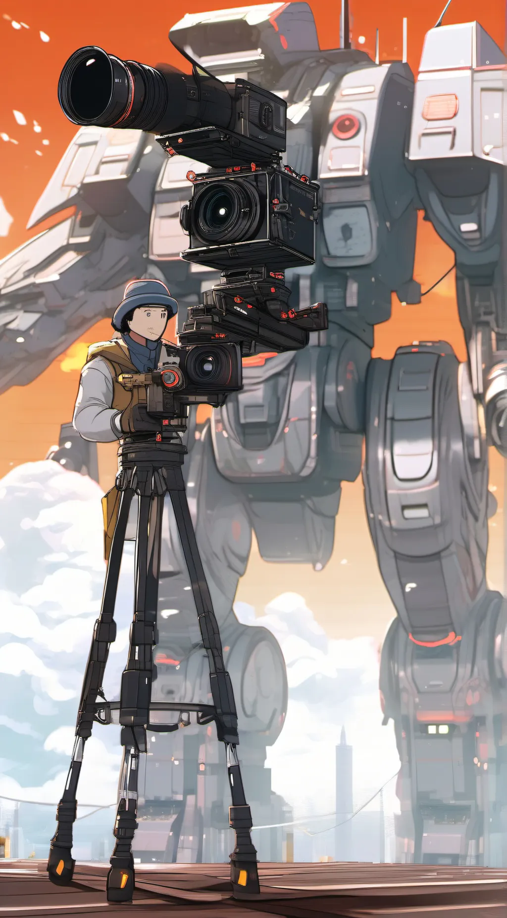 ai character: titan cameraman up background