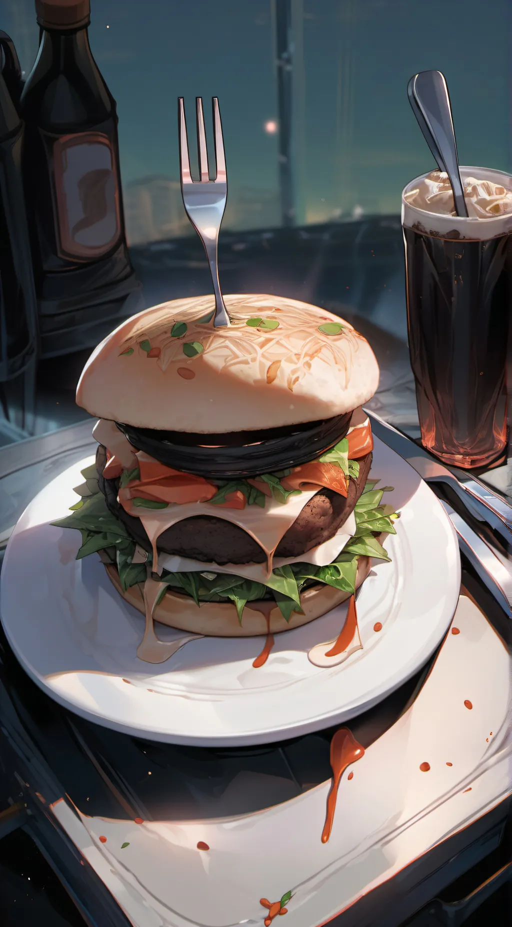 ai character: Food background